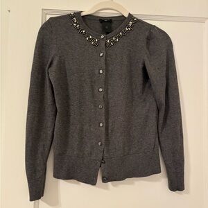 Ann Taylor Charcoal Cardigan with Embelished Collar Size XS Petite